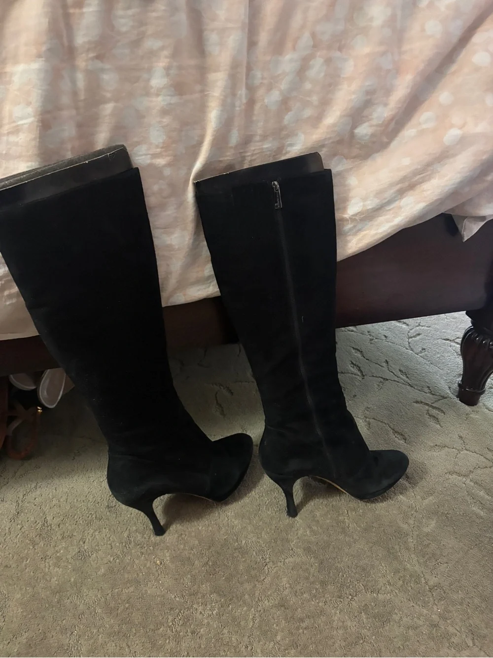 Via Spiga Black Over-the-Knee Suede Boots